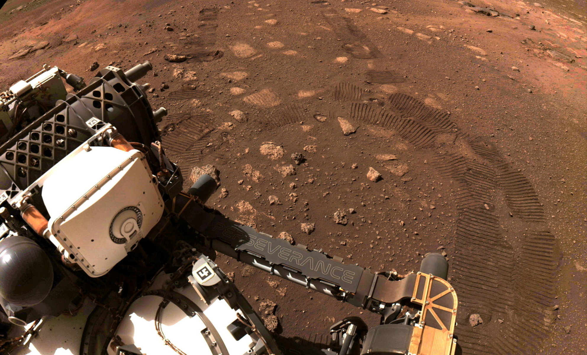 NASA's Mars rover Perseverance takes its first, short drive on the surface of the red planet